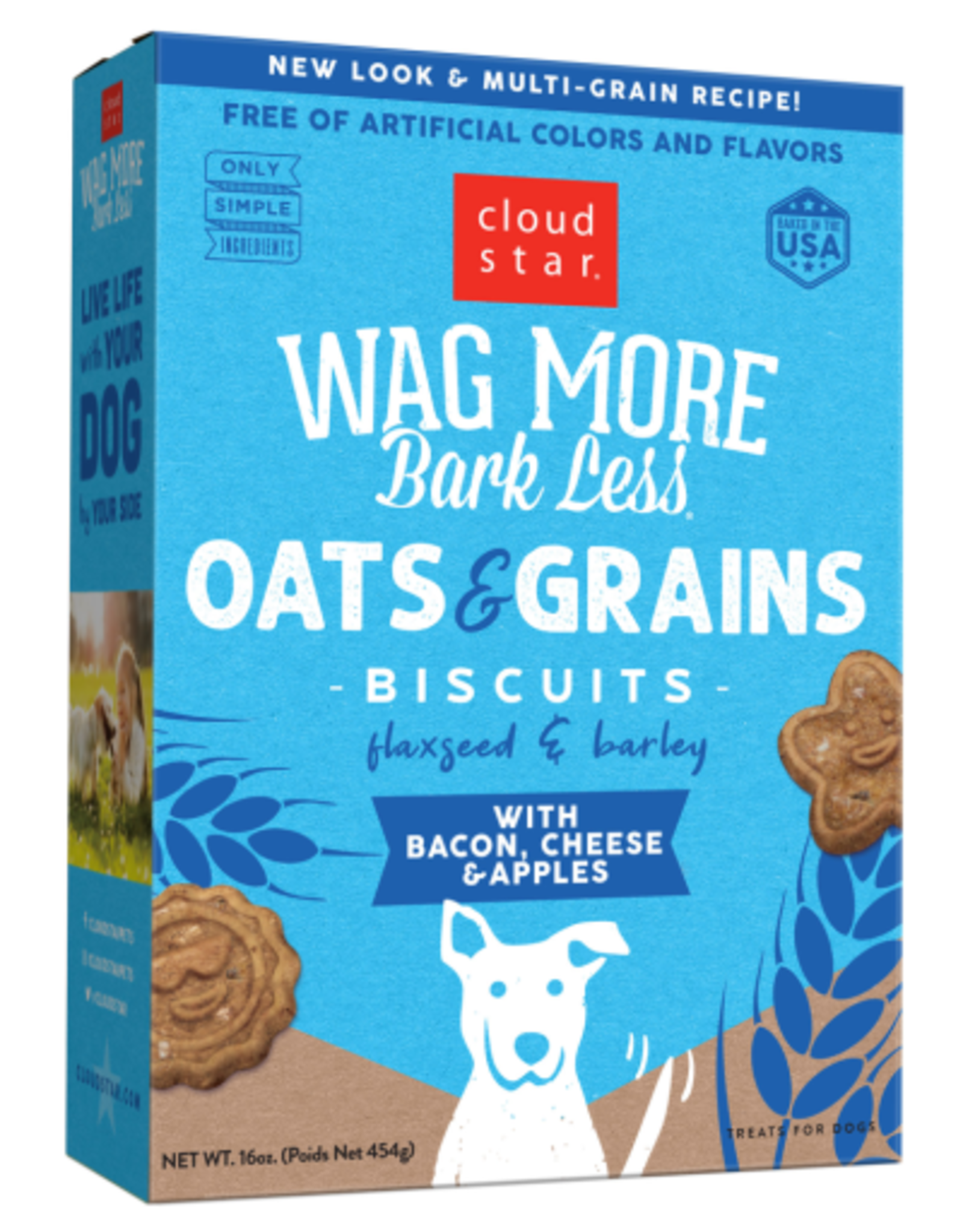 CLOUD STAR Cloud Star Wag More Bark Less OATS & GRAINS BACON CHEESE & APPLES Dog Treats 16 OZ