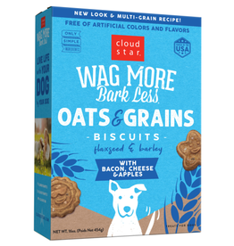 CLOUD STAR Cloud Star Wag More Bark Less OATS & GRAINS BACON CHEESE & APPLES Dog Treats 16 OZ