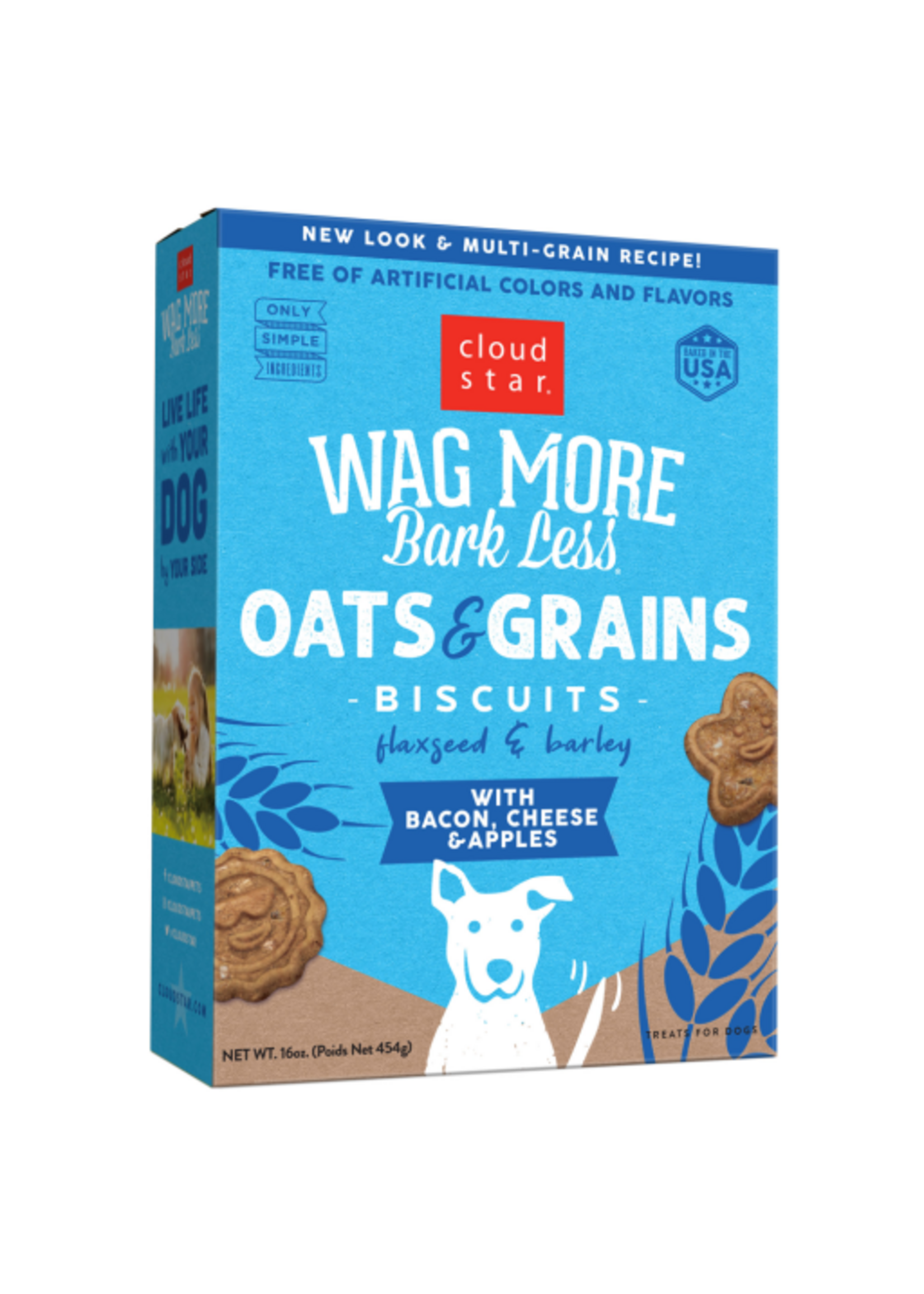 Cloud Star Cloud Star Wag More Bark Less Oats & Grains Bacon, Cheese & Apples Dog Treats - 16 oz
