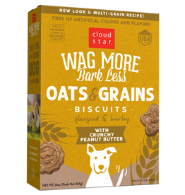 CLOUD STAR Cloud Star Wag More Bark Less OATS & GRAINS CRUNCHY PEANUT BUTTER Dog Treats 16 OZ