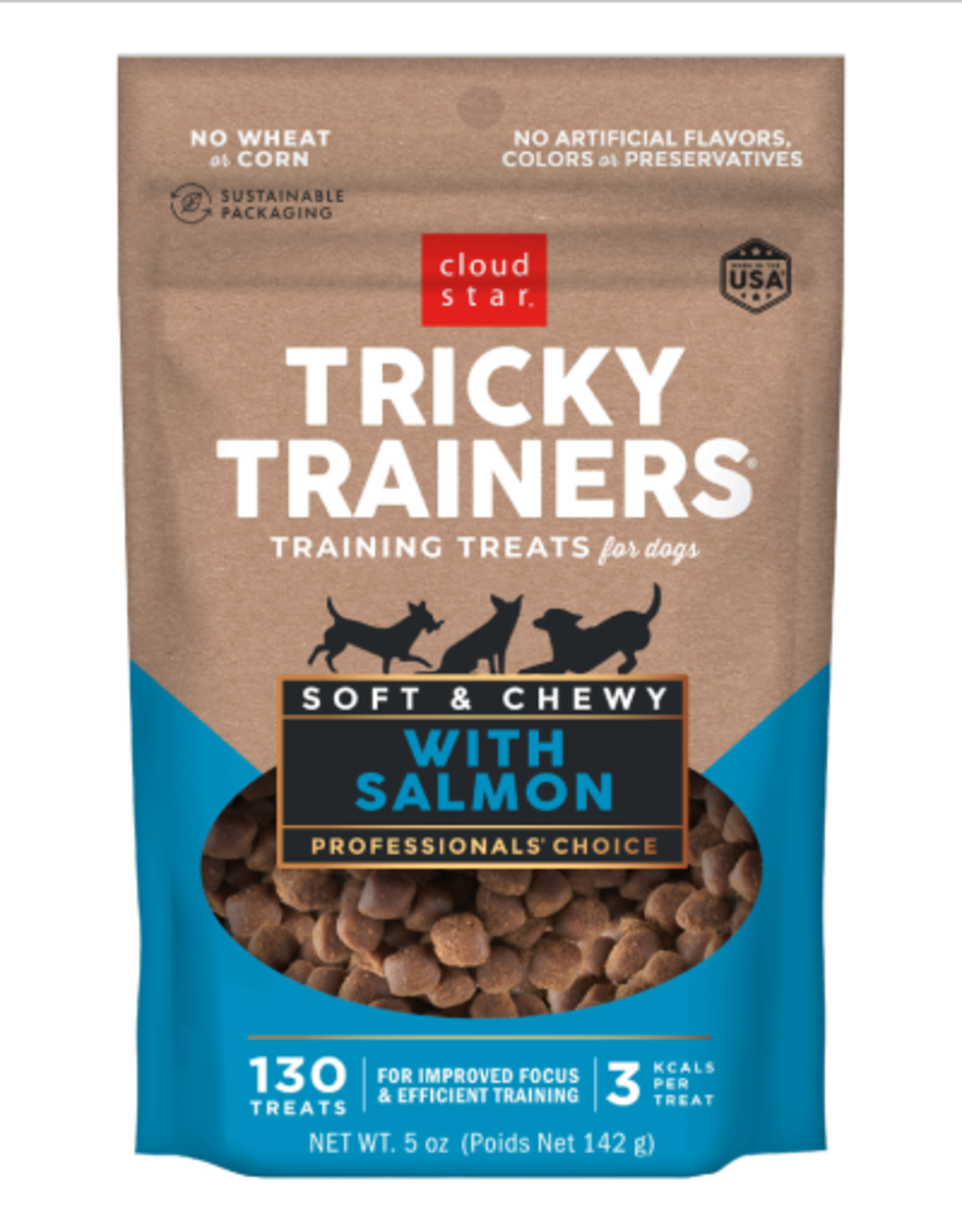 CLOUD STAR Cloud Star Tricky Trainers Salmon Soft & Chewy Dog Treats 5 oz