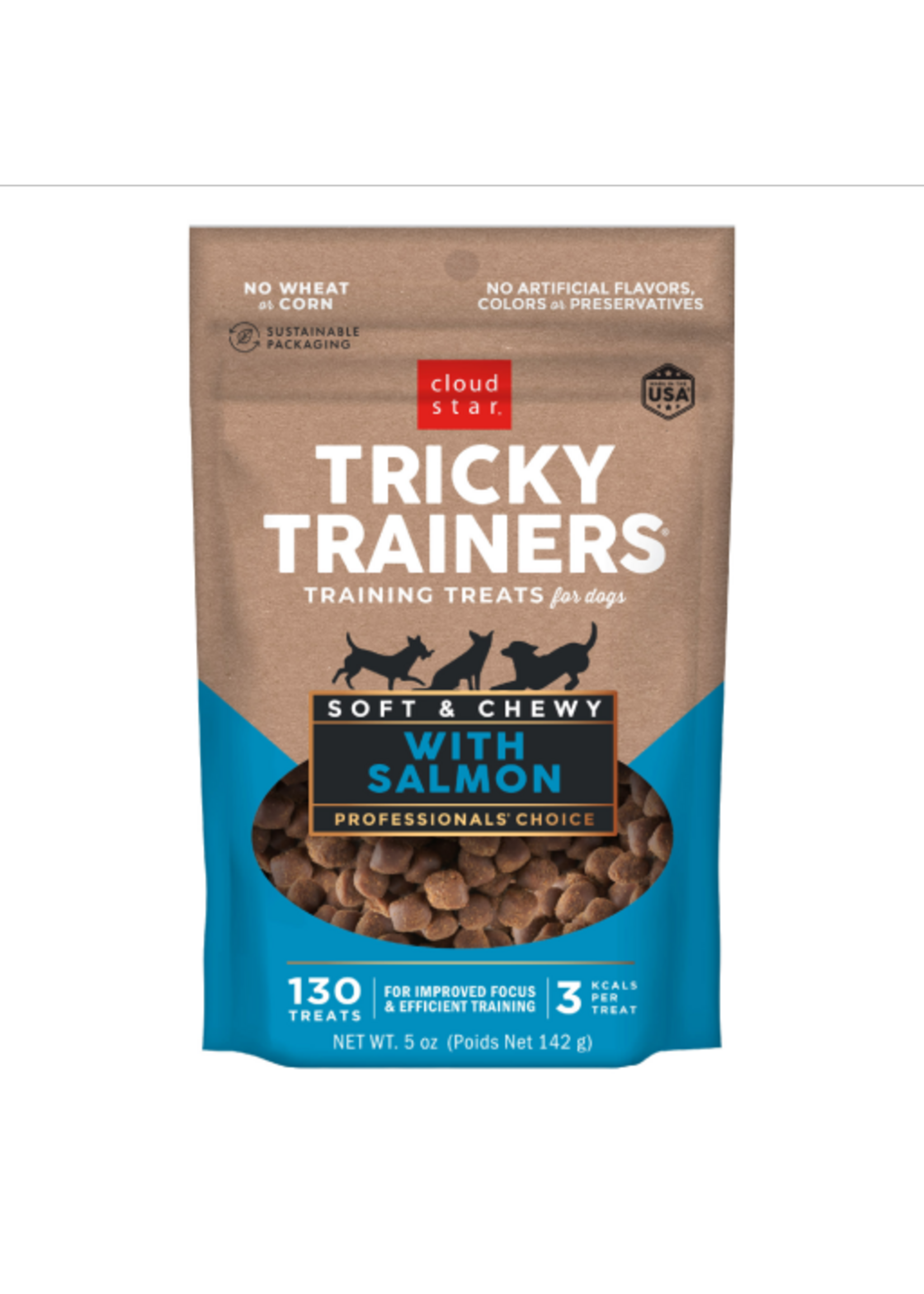 Cloud Star Cloud Star Tricky Trainers Salmon Soft & Chewy Dog Treats - 5 oz