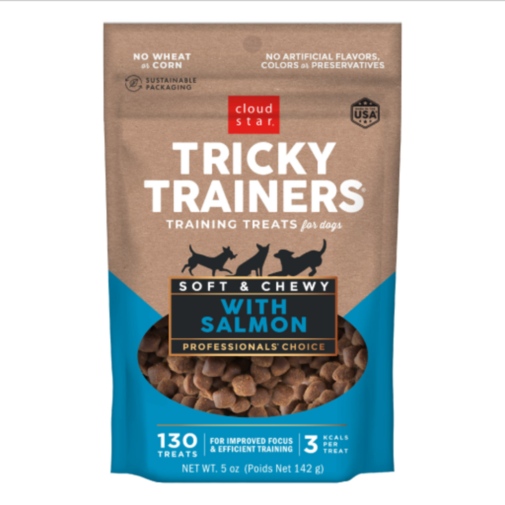 Cloud Star Cloud Star Tricky Trainers Salmon Soft & Chewy Dog Treats - 5 oz