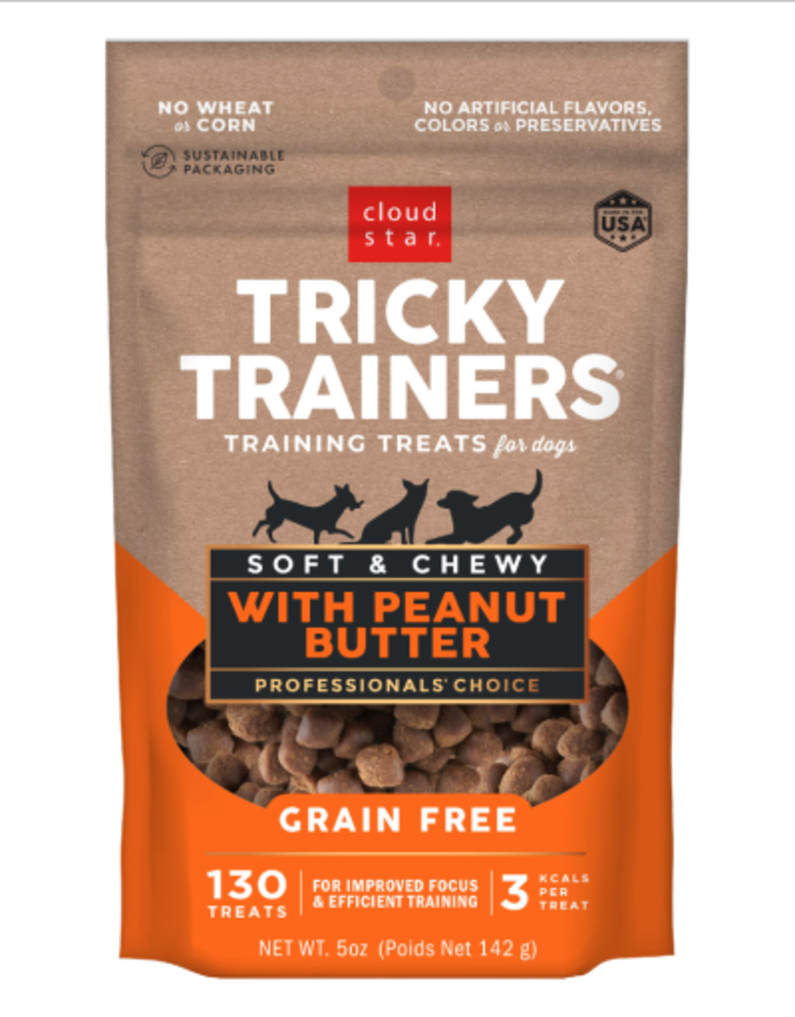 CLOUD STAR Cloud Star Tricky Trainers Peanut Butter Soft & Chewy Dog Treats 5 oz