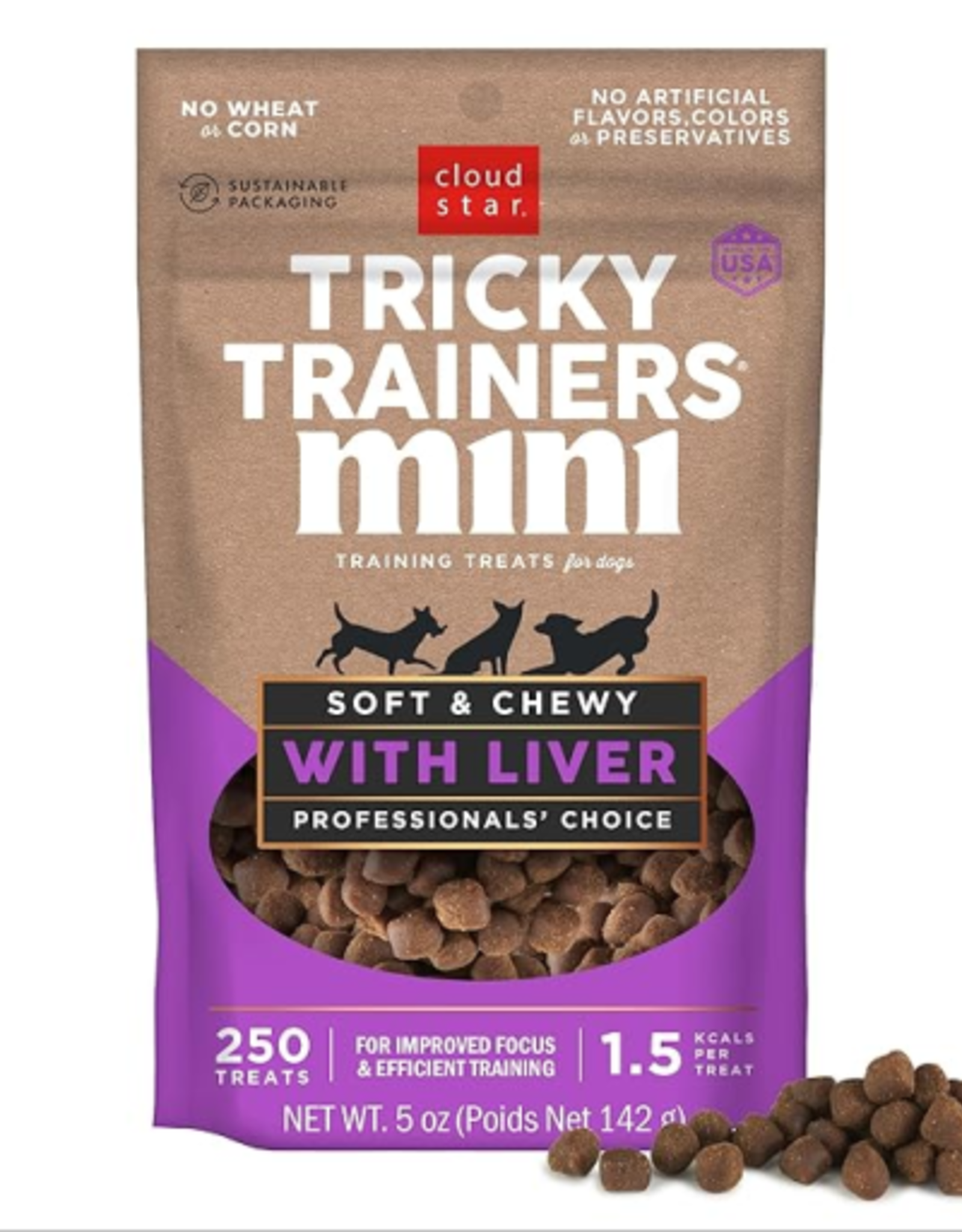 CLOUD STAR Cloud Star Tricky Trainers Mini Liver Soft & Chewy Dog Treats 5 oz