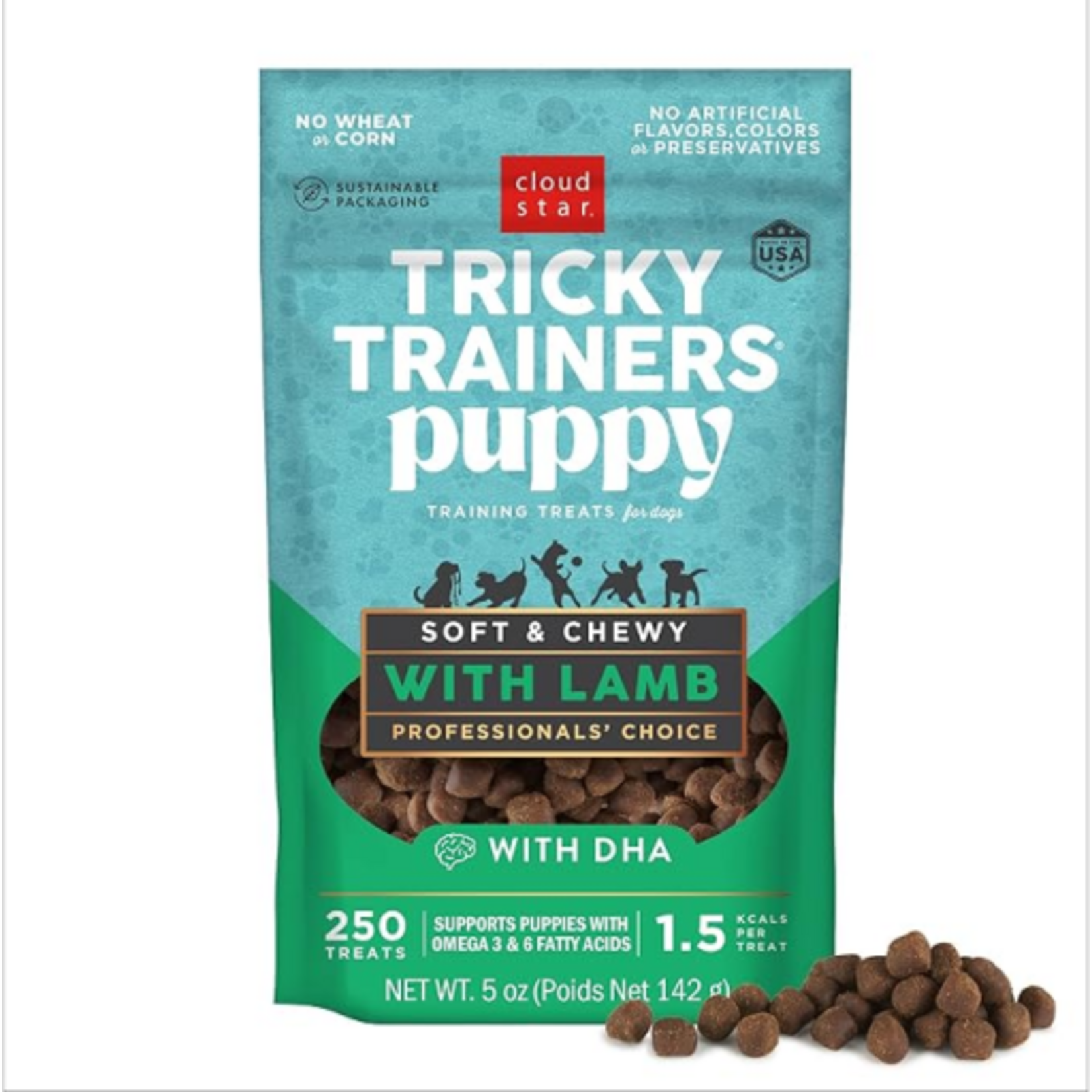 Cloud Star Cloud Star Tricky Trainers Puppy Lamb Soft & Chewy Dog Treats - 5 oz
