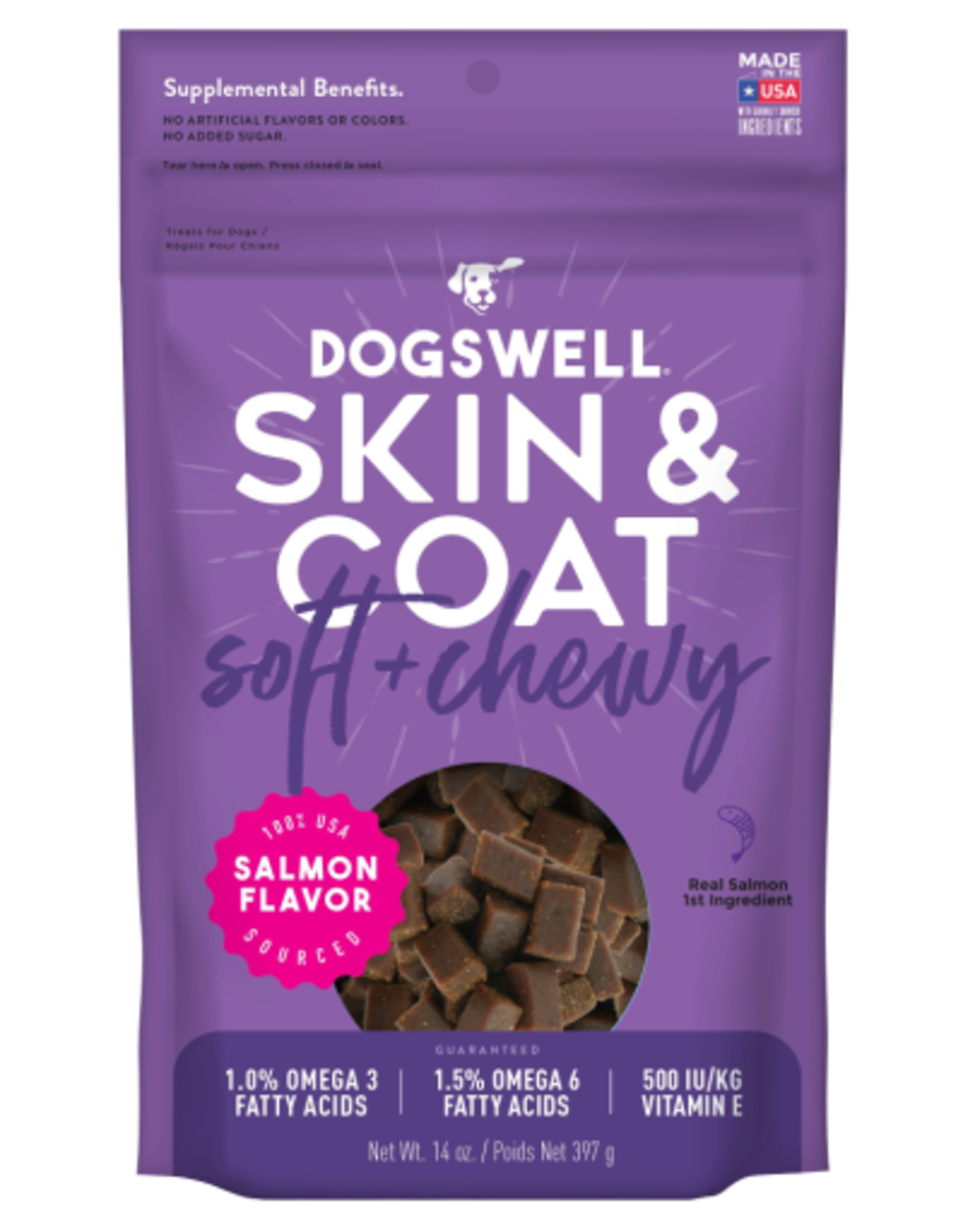 Dogswell Dogswell Salmon Flavor Skin & Coat Soft & Chewy Dog Treats 14 oz