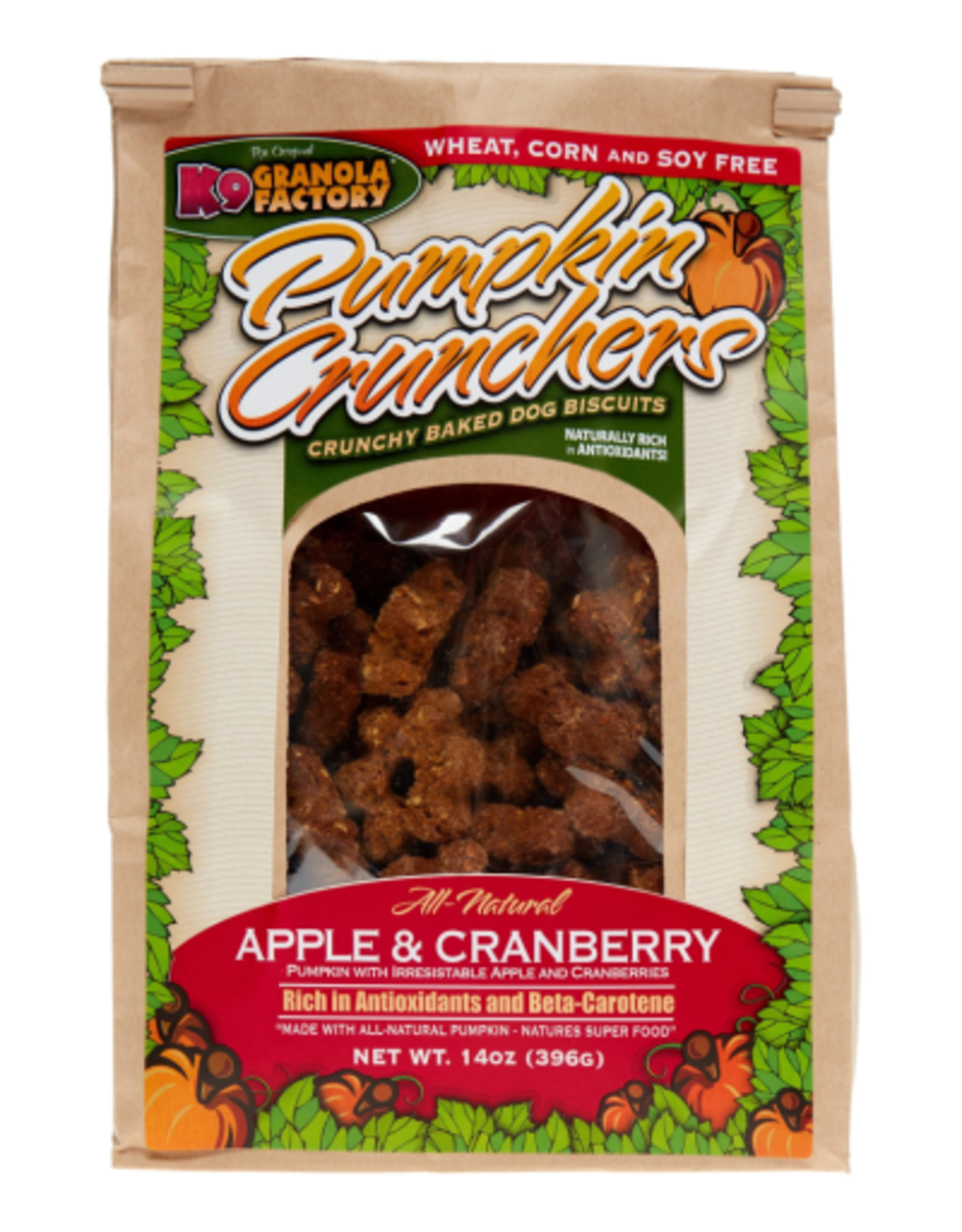 K9 GRANOLA FACTORY K9 GRANOLA FACTORY BISCUITS PUMPKIN CRUNCHERS APPLE & CRANBERRY 16OZ