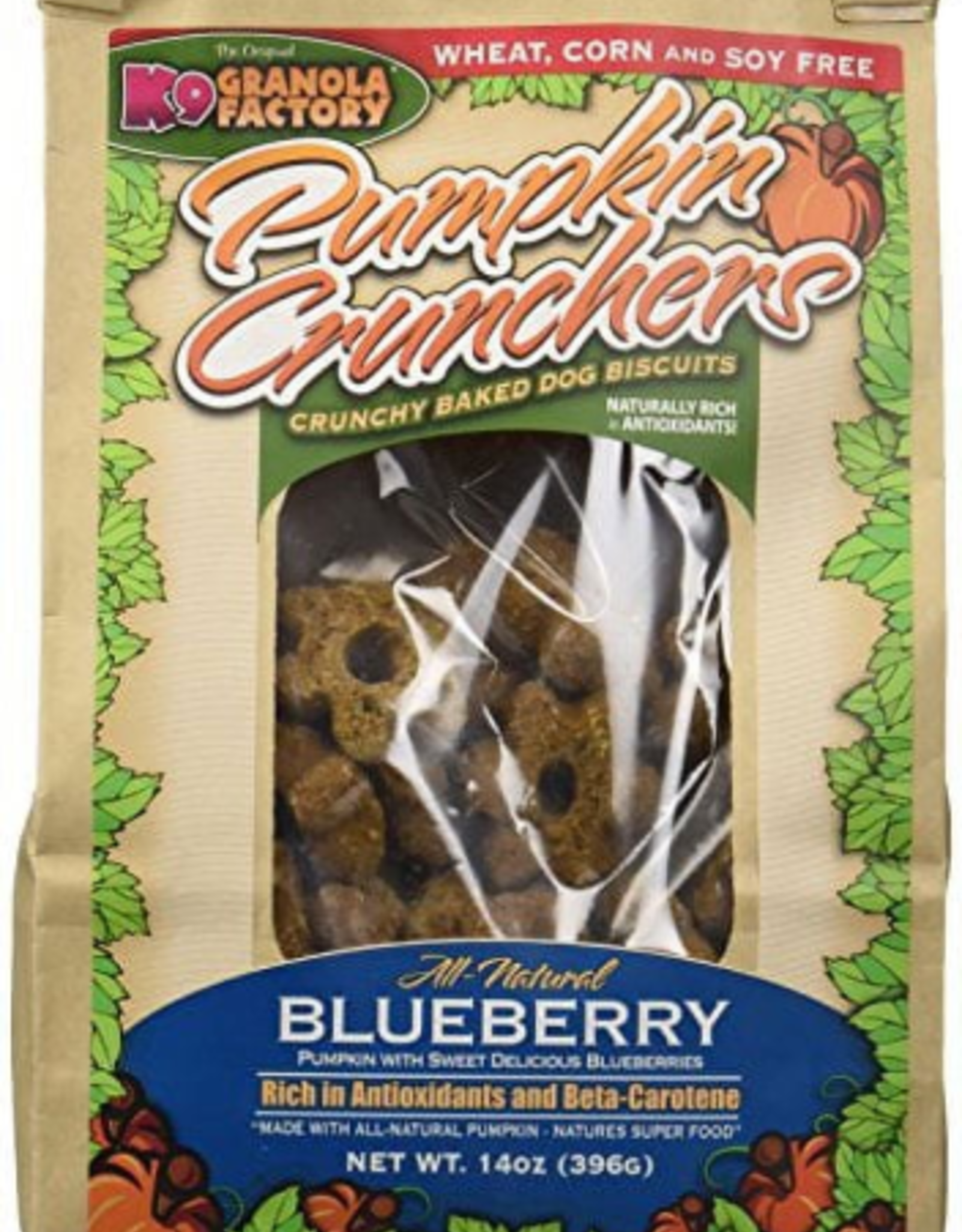 K9 GRANOLA FACTORY K9 GRANOLA FACTORY BISCUITS PUMPKIN CRUNCHERS BLUEBERRY 16OZ