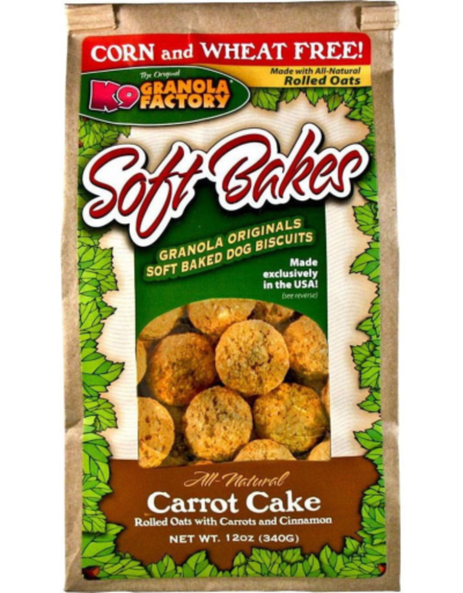 K9 GRANOLA FACTORY K9 Granola Soft Bakes CARROT CAKE Dog Treats 12 oz