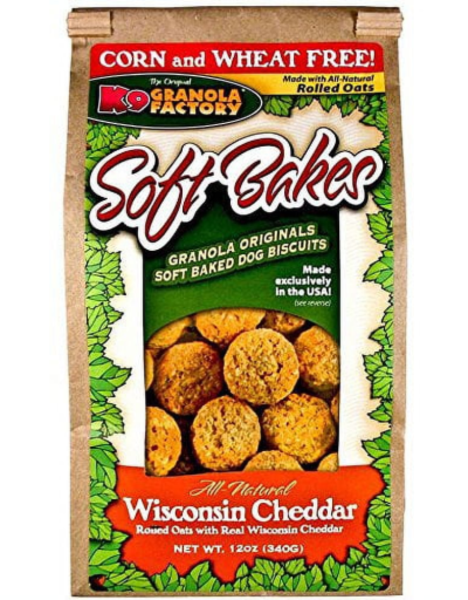 K9 GRANOLA FACTORY K9 GRANOLA FACTORY BISCUITS SOFT BAKES WISCONSIN CHEDDAR 12OZ
