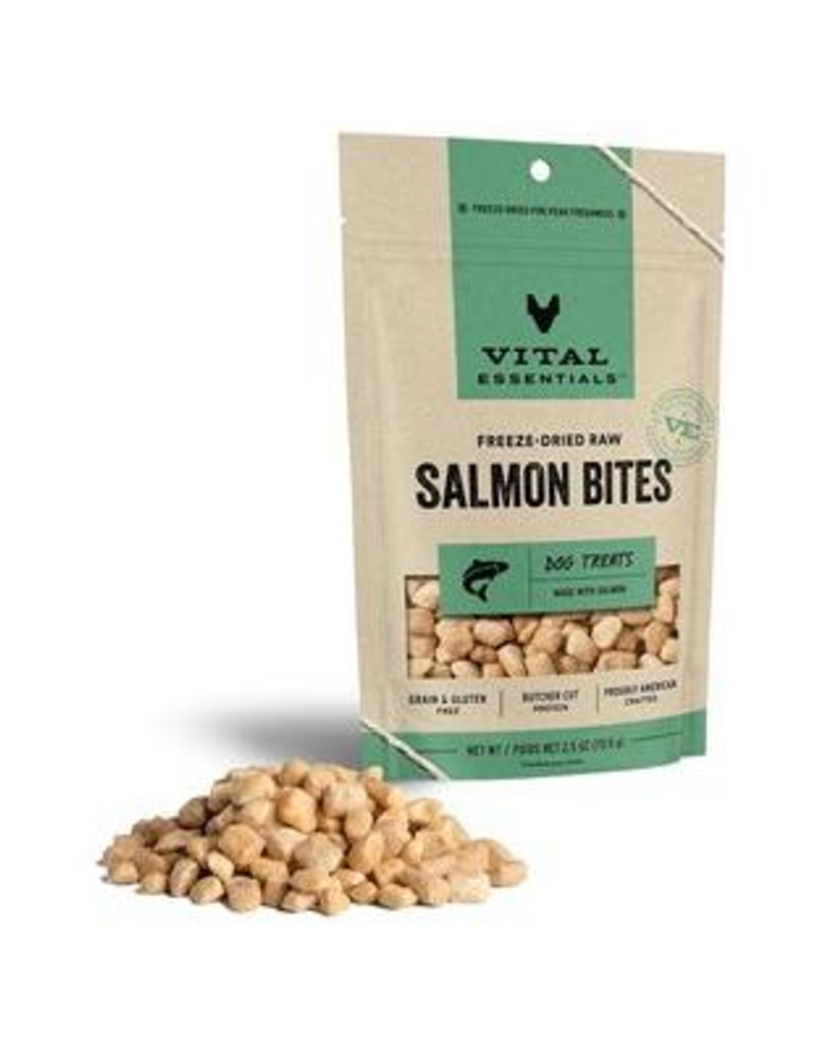 VITAL ESSENTIALS VITAL ESSENTIALS DOG FREEZE-DRIED TREAT BITES SALMON 2.5OZ