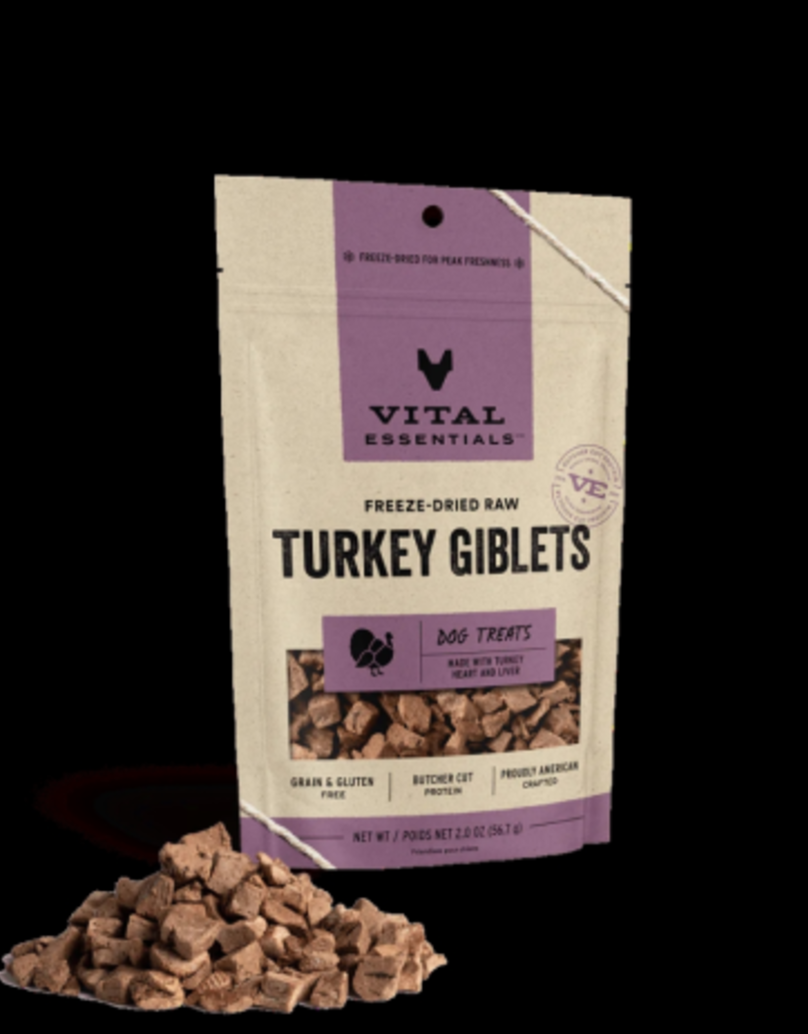 VITAL ESSENTIALS Vital Essentials Freeze Dried TURKEY GIBLETS Dog Treats 2 oz