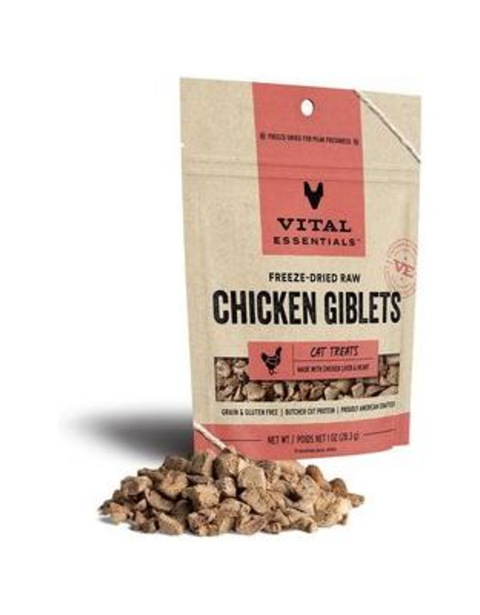 VITAL ESSENTIALS VITAL ESSENTIALS CAT FREEZE-DRIED TREAT CHICKEN GIBLETS 1OZ