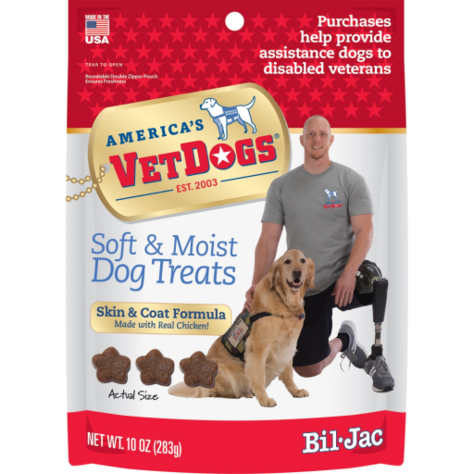 Bil-Jac Bil-Jac VetDogs Veteran K-9 Corps Skin & Coat Dog Treats - 10 oz