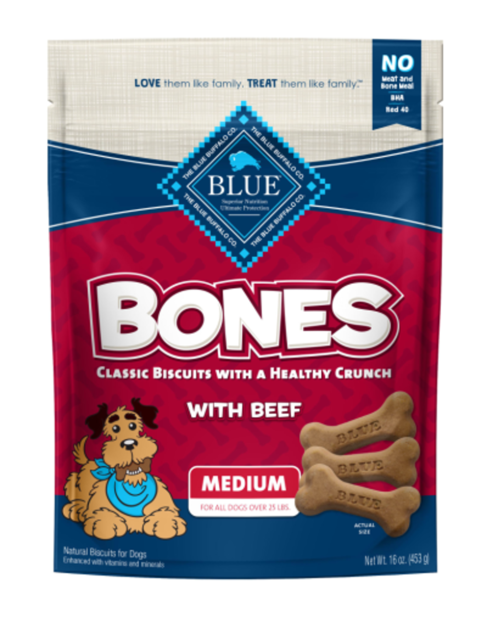 Blue Buffalo Blue Buffalo Classic Bone Biscuits Beef Medium 16 oz