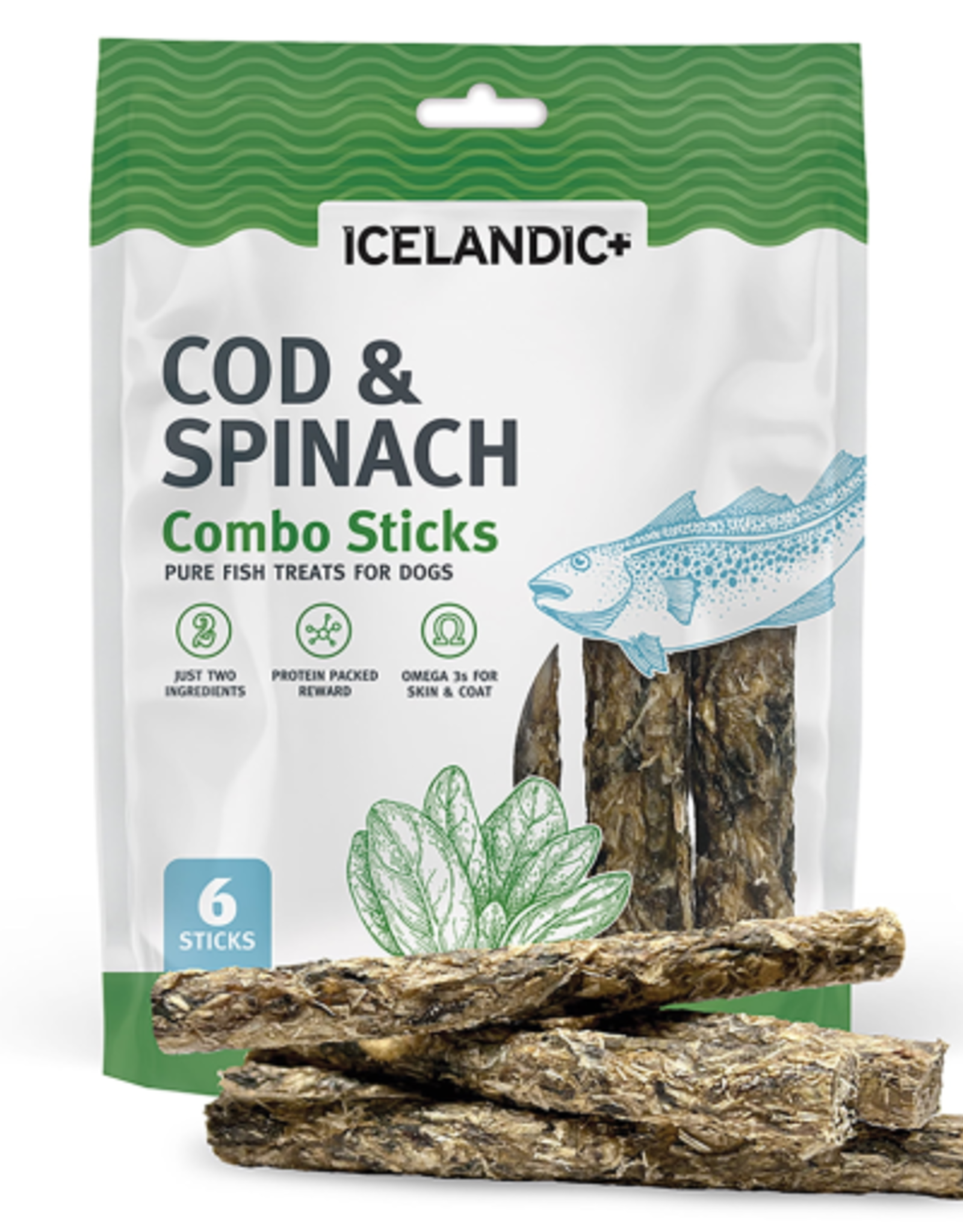 Icelandic+ Icelandic+ Cod & Spinach Combo Sticks Dog Treats 2 oz