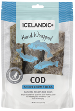 Icelandic+ Icelandic+ Cod Skin 5"  Short Hand Wrapped Dog Chew Stick  3-Pack  2.8-oz Bag