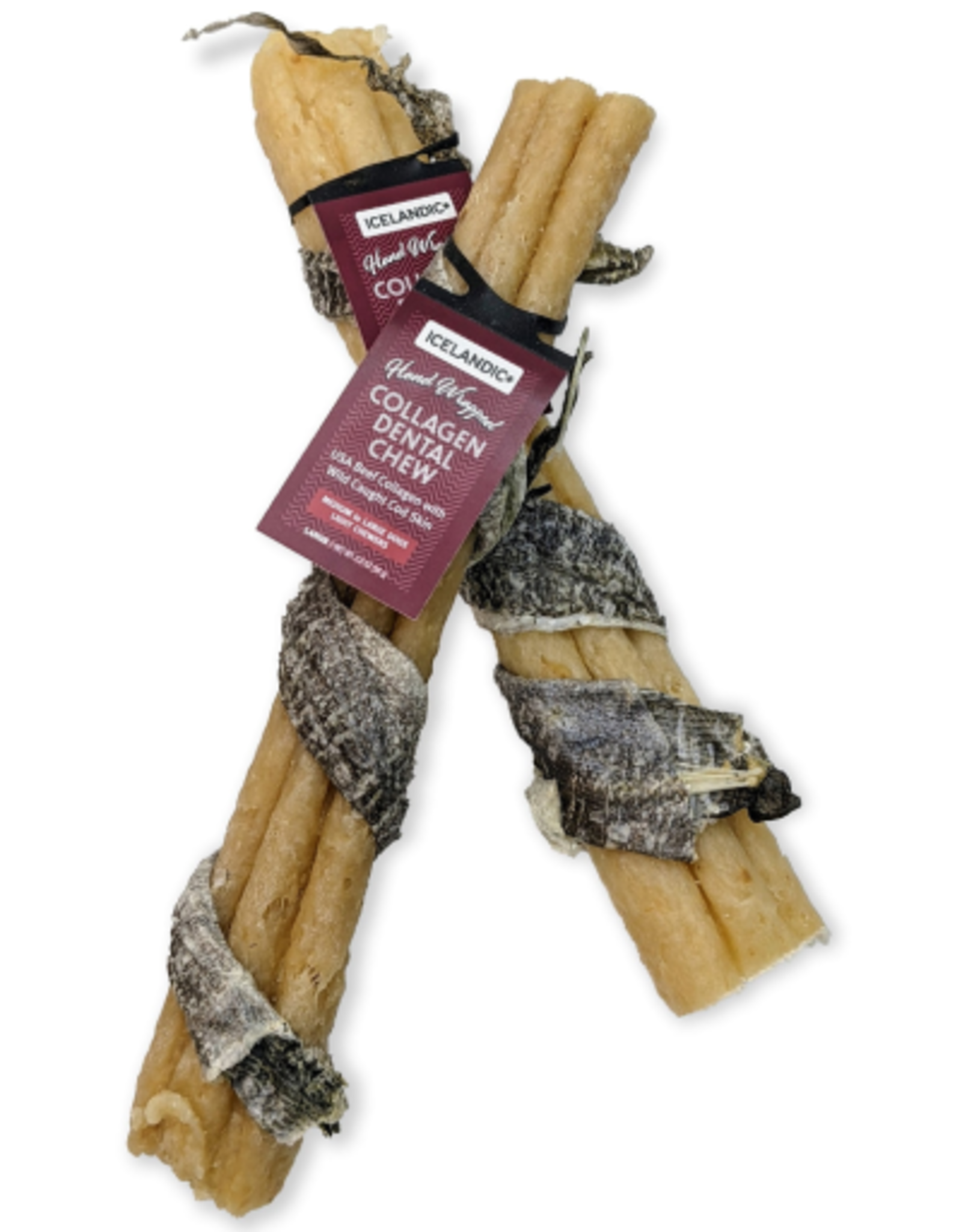 Icelandic+ Icelandic+ Beef Collagen Dental Chew Stick Wrapped with Fish 8"  Dog Treat