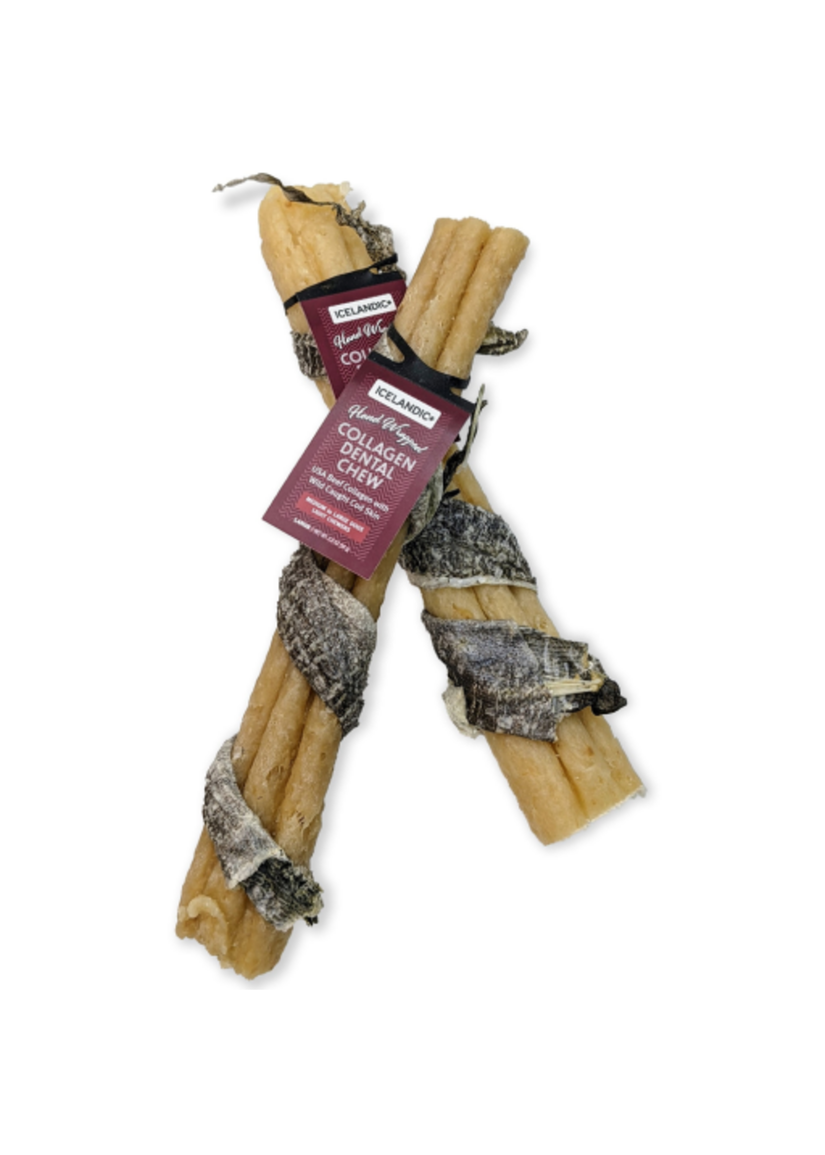 Icelandic+ Icelandic+ Beef Collagen Dental Chew Stick Wrapped with Fish 8"  Dog Treat