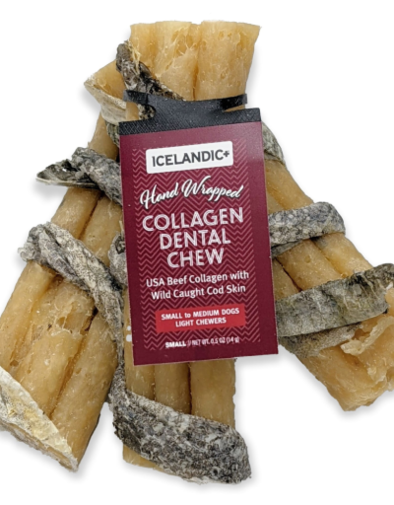 Icelandic+ Icelandic+ Beef Collagen Dental Chew Stick Wrapped with Fish 4"  Dog Treat