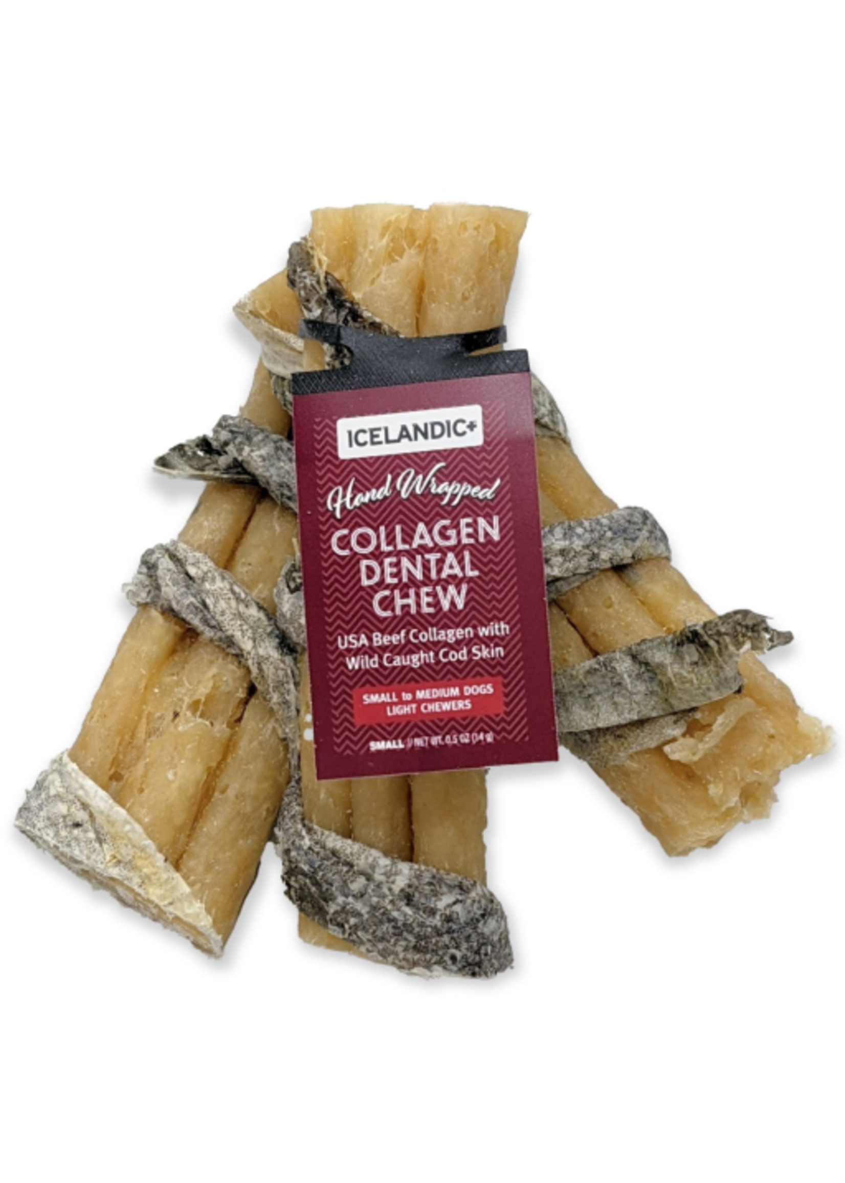 Icelandic+ Icelandic+ Beef Collagen Dental Chew Stick Wrapped with Fish 4"  Dog Treat