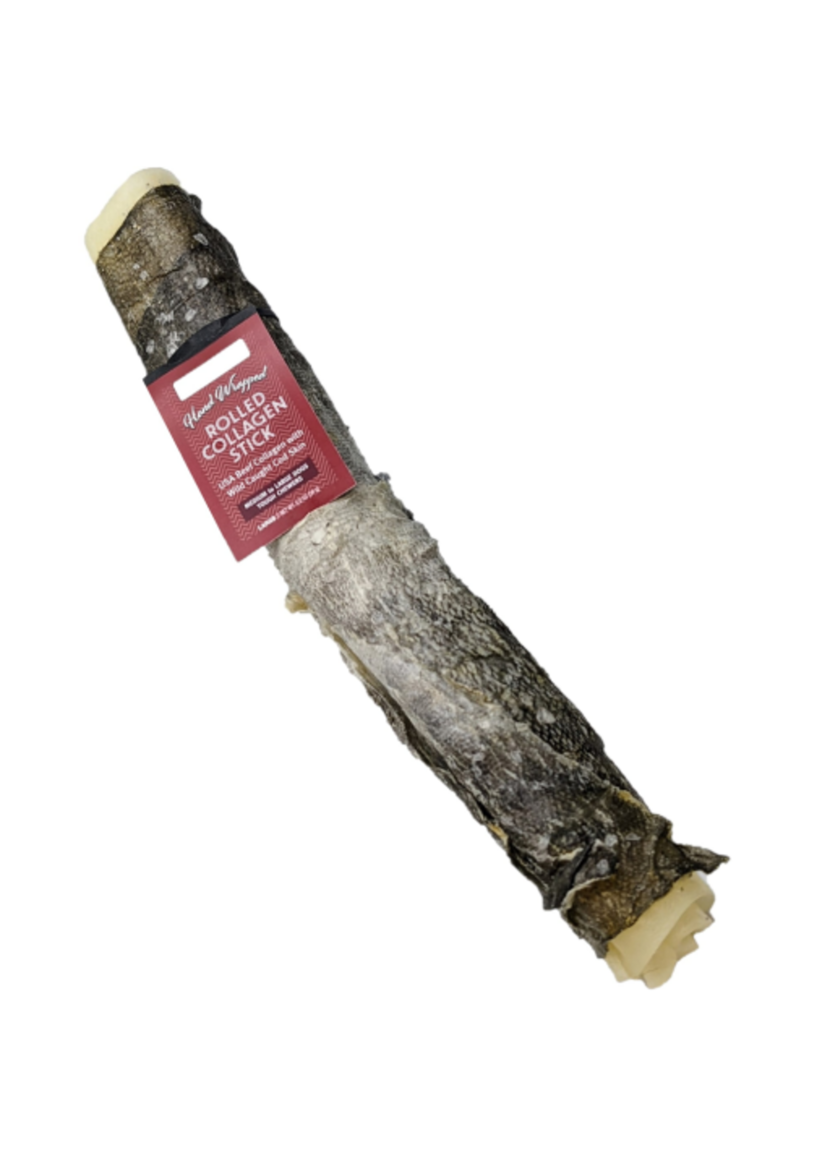 Icelandic+ Icelandic+ Beef Rolled Collagen Stick with Wrapped Fish 8"  Dog Treat