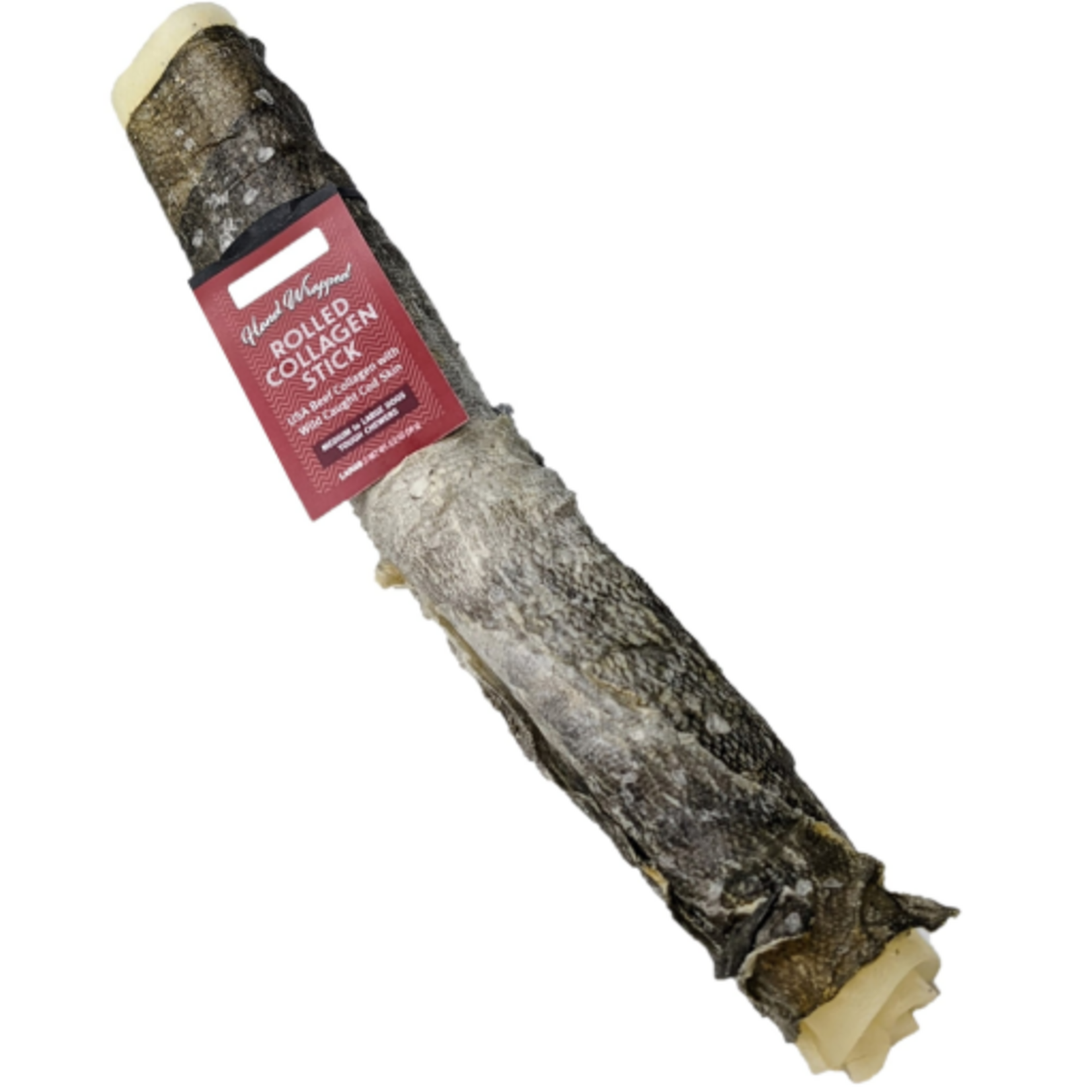 Icelandic+ Icelandic+ Beef Rolled Collagen Stick with Wrapped Fish 8"  Dog Treat