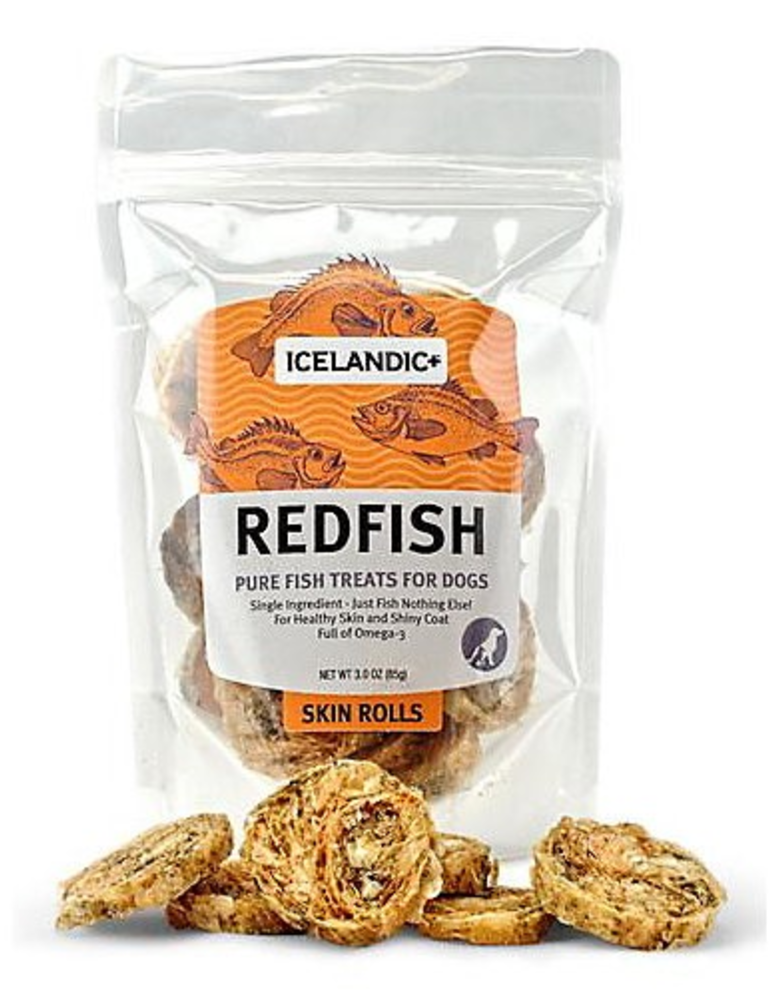 Icelandic+ Icelandic+ Redfish Skin Rolls Dog Treat 3-oz Bag