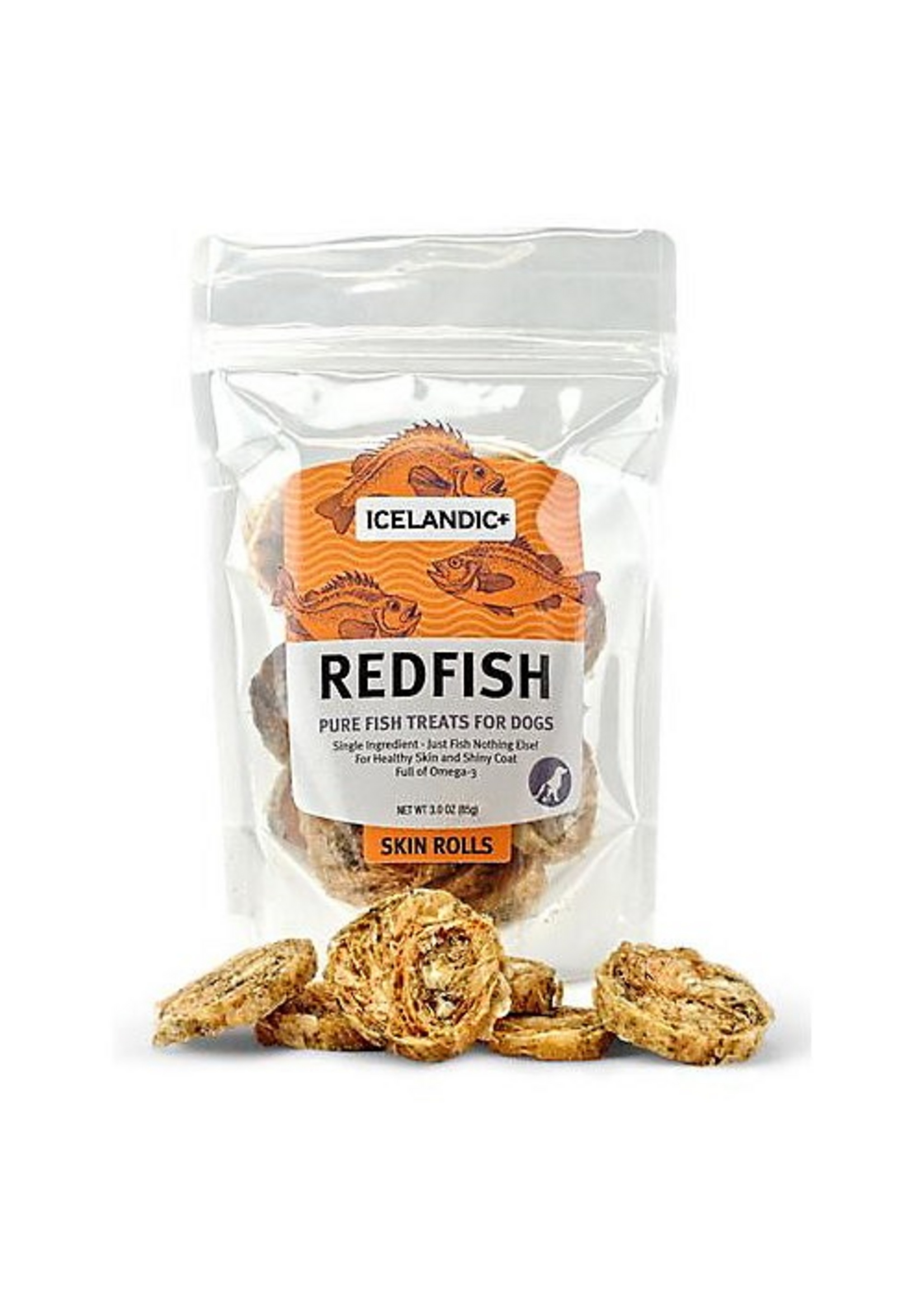 Icelandic+ Icelandic+ Redfish Skin Rolls Dog Treat 3-oz Bag