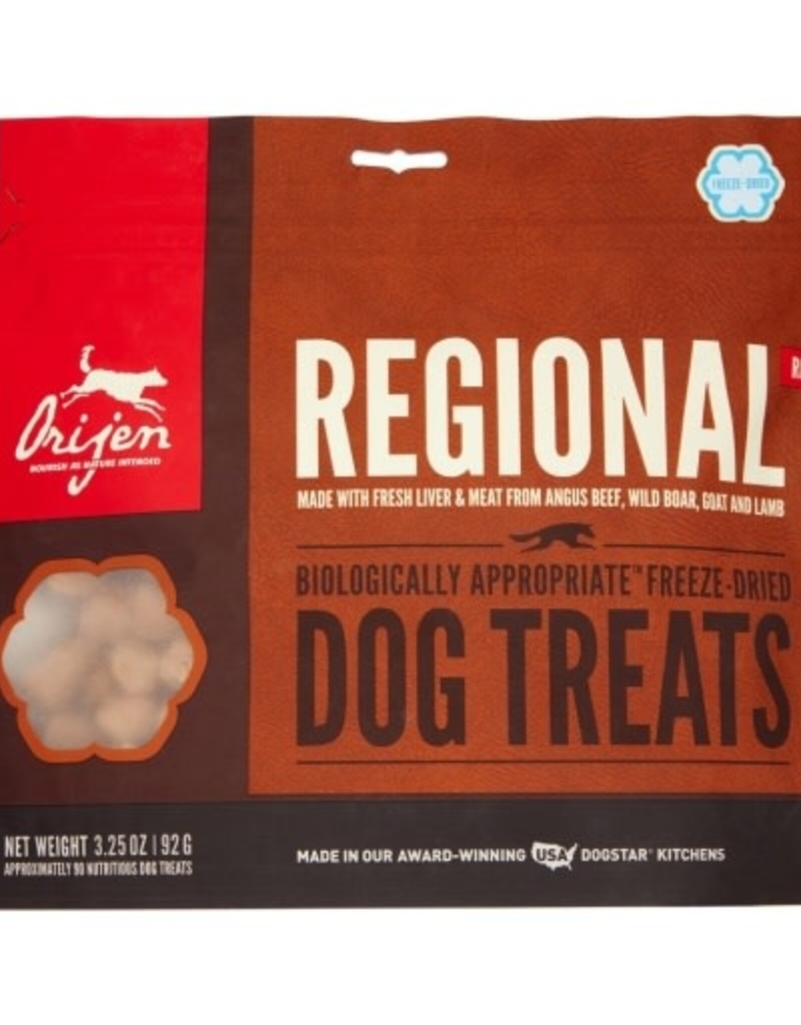 CHAMPION PET FOOD ORIJEN Freeze Dried Regional Red Dog Treats - 3.25 Oz