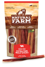 Natural Farm Natural Farm Extra Thin Bully Sticks Odor Free 6" 10-pack