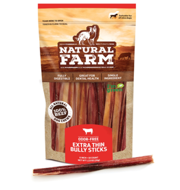 Natural Farm Natural Farm Extra Thin Bully Sticks Odor Free 6" 10-pack