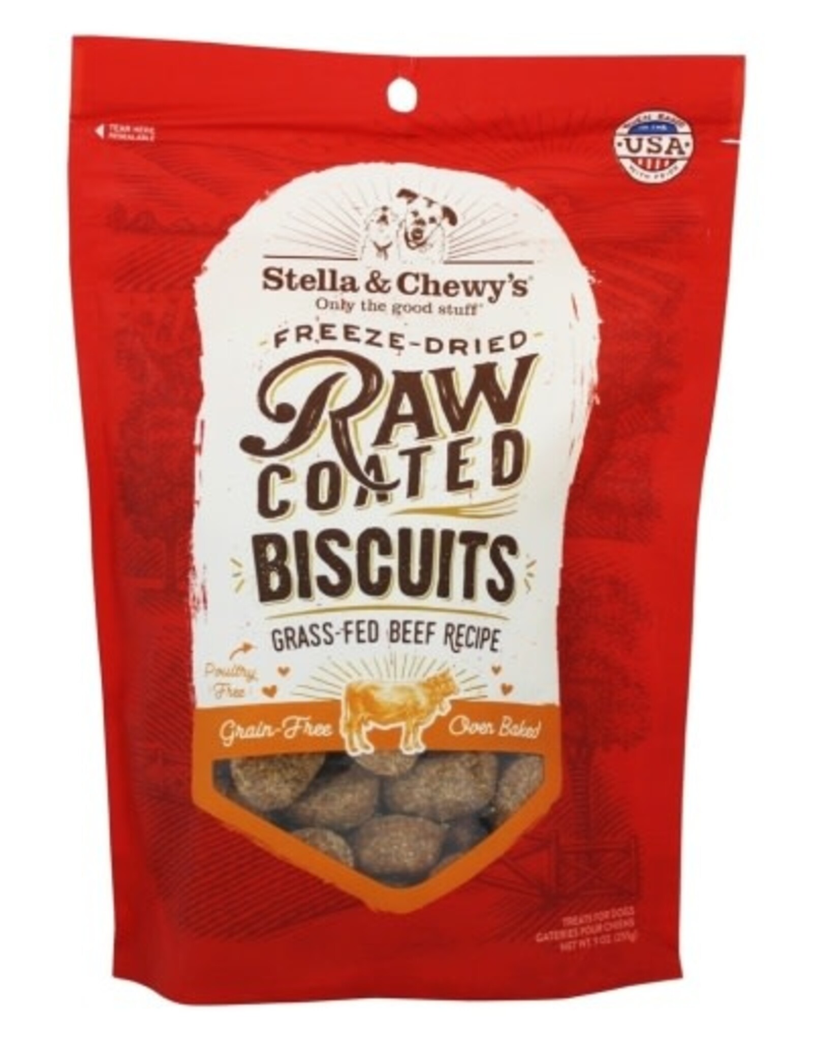 Stella & Chewy's Stella & Chewy's Raw Coated Biscuits Grass Fed Beef Recipe Dog Treats 9 Oz