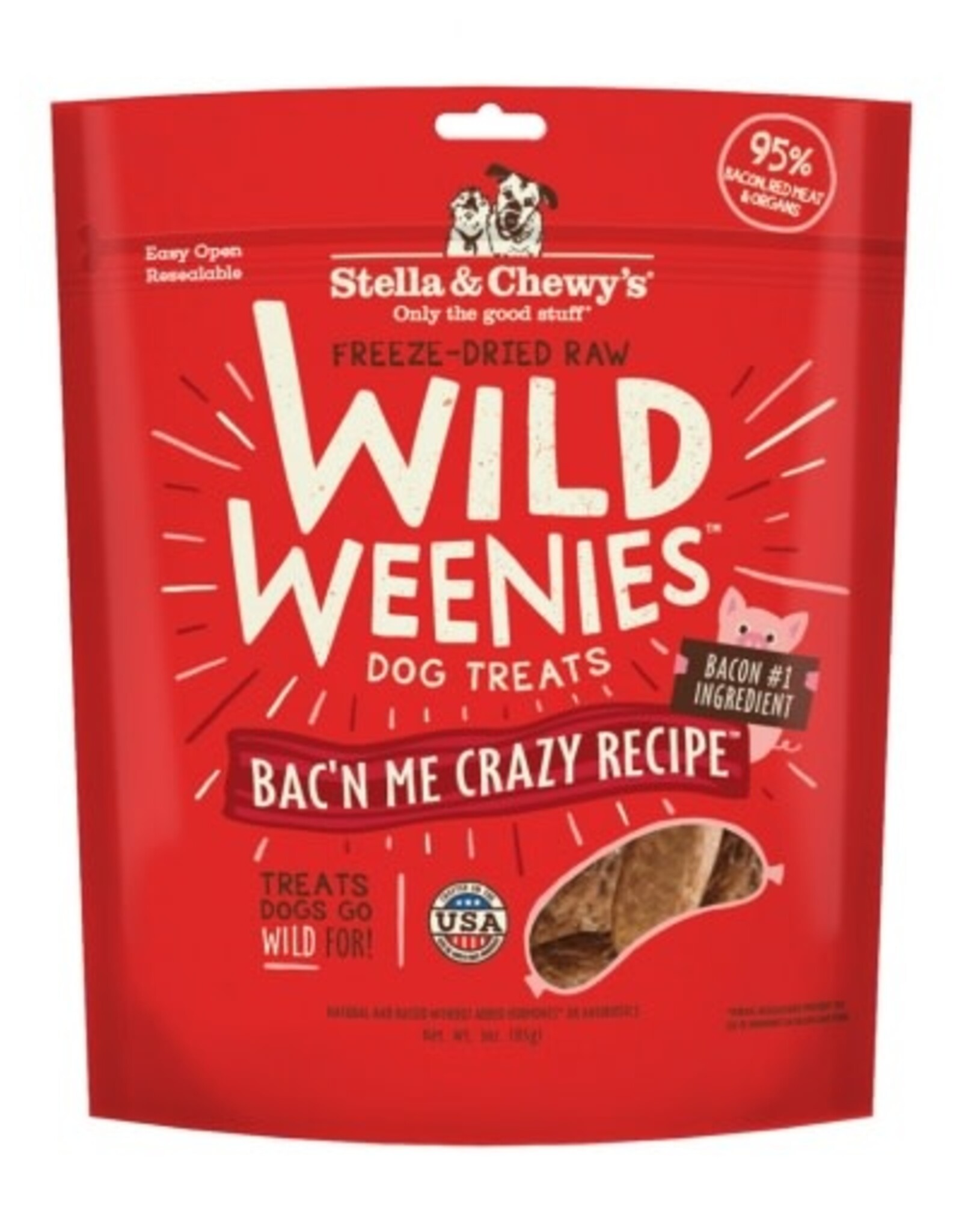 Stella & Chewy's Stella & Chewy's Freeze-Dried Raw Bac'n Me Crazy Recipe Wild Weenies Dog Treats 3 Oz