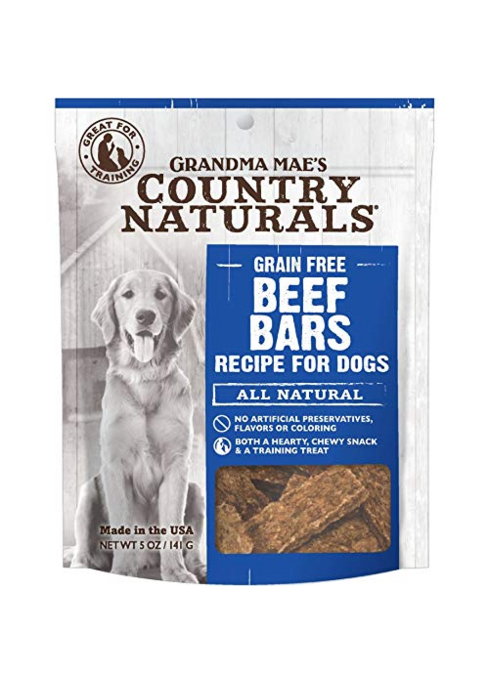 Grandma Mae's Grandma Mae's Country Naturals Grain Free Beef Bars Dog Treats 5 Oz