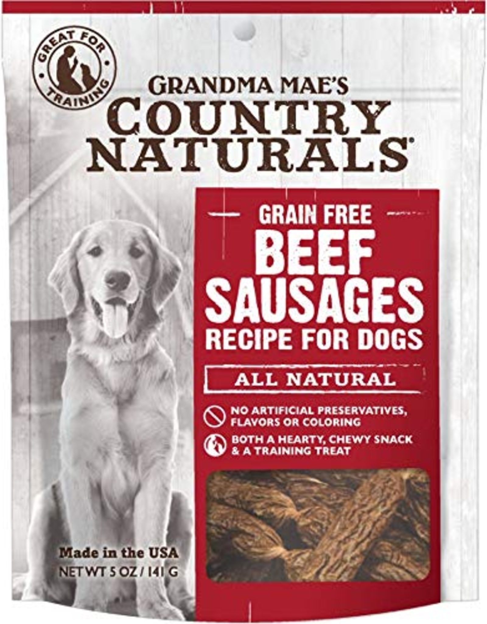 Grandma Mae's Grandma Mae's Country Naturals Grain Free Beef Sausages Dog Treats 5 Oz