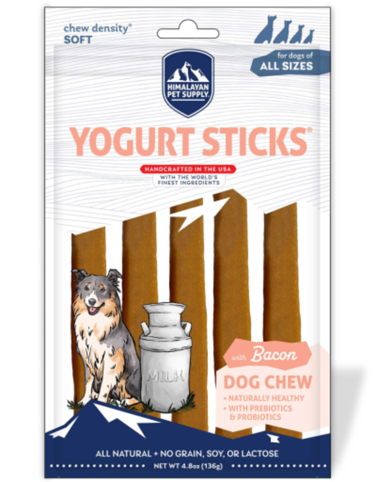 HIMALAYAN PET SUPPLY Himalayan Pet Supply Dog Chew Yogurt Sticks - Bacon 4.8 oz