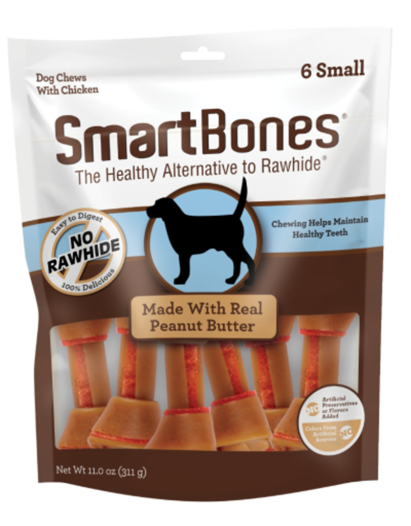 SmartBones SMARTBONES PEANUT BUTTER SMALL 6PK
