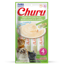 Inaba INABA Churu Creamy Cat Treat Chicken with Scallop 0.5 oz - 4 Tubes