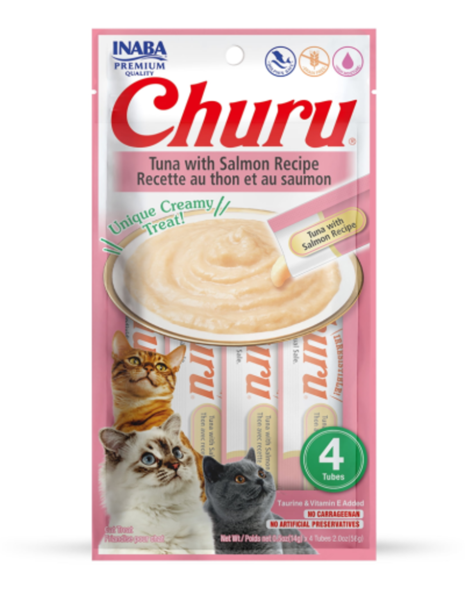 Inaba INABA Churu Creamy Cat Treat Tuna & Salmon 0.5 oz - 4 Tubes