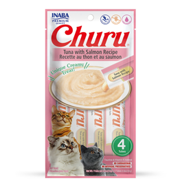 Inaba INABA Churu Creamy Cat Treat Tuna & Salmon 0.5 oz - 4 Tubes