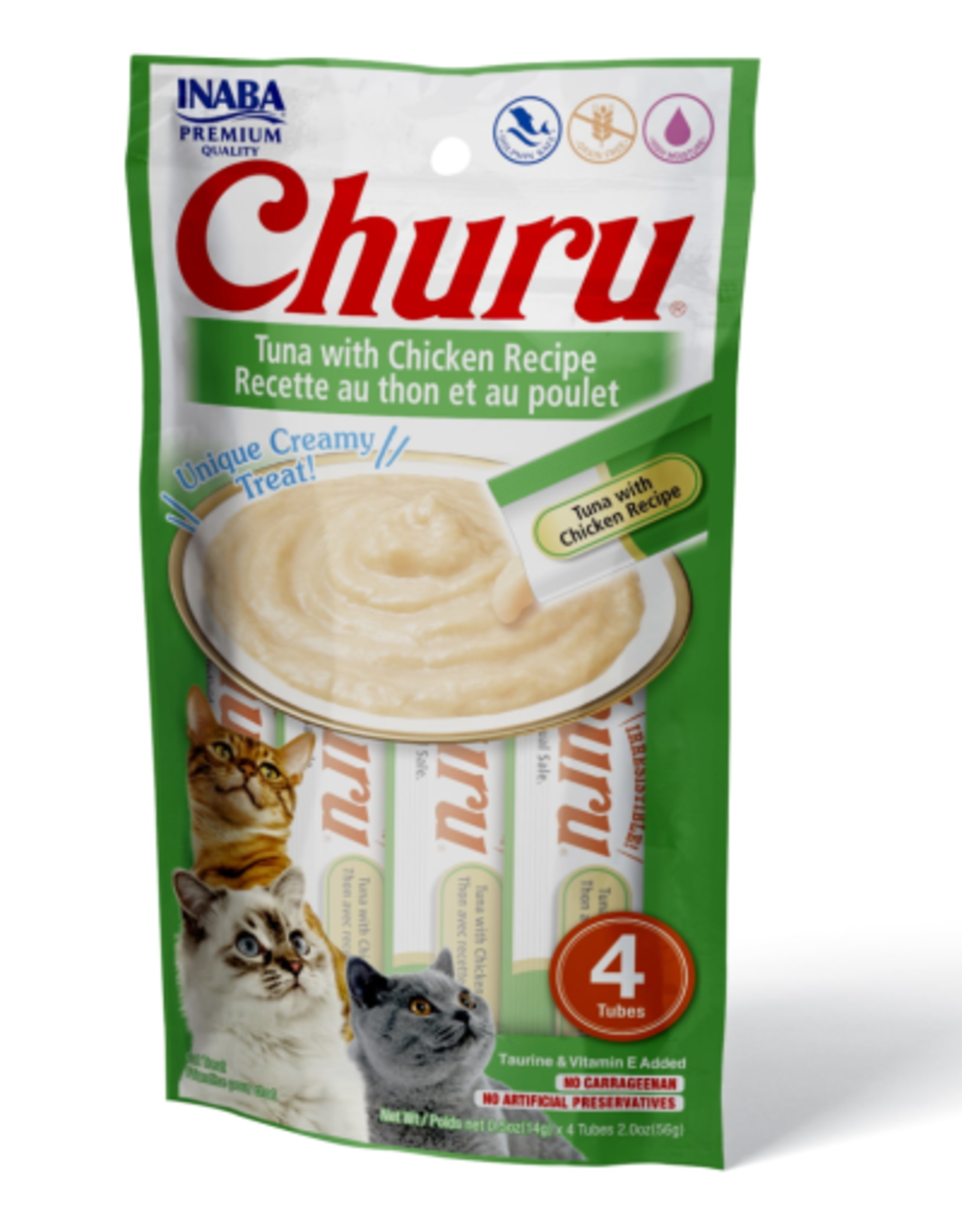 Inaba INABA Churu Creamy Cat Treat Tuna with Chicken 0.5 Oz - 4 Tubes