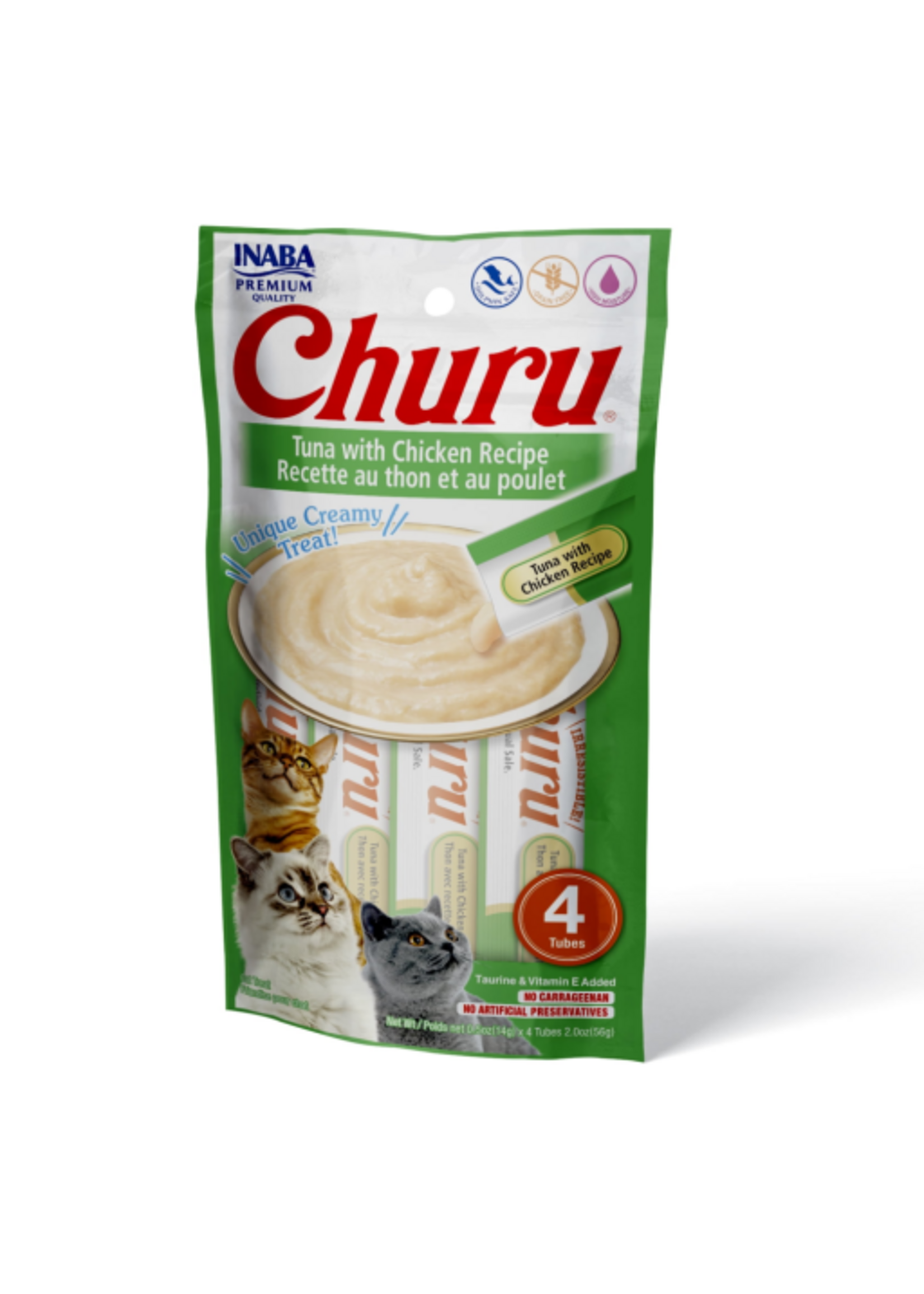 Inaba INABA Churu Creamy Cat Treat Tuna with Chicken 0.5 Oz - 4 Tubes