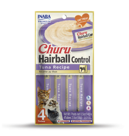 Inaba INABA Churu Hairball Purees Control Tuna Recipe Cat Treats 2 oz