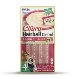 Inaba INABA Churu Hairball Purees Control Chicken Recipe Cat Treats 2 oz