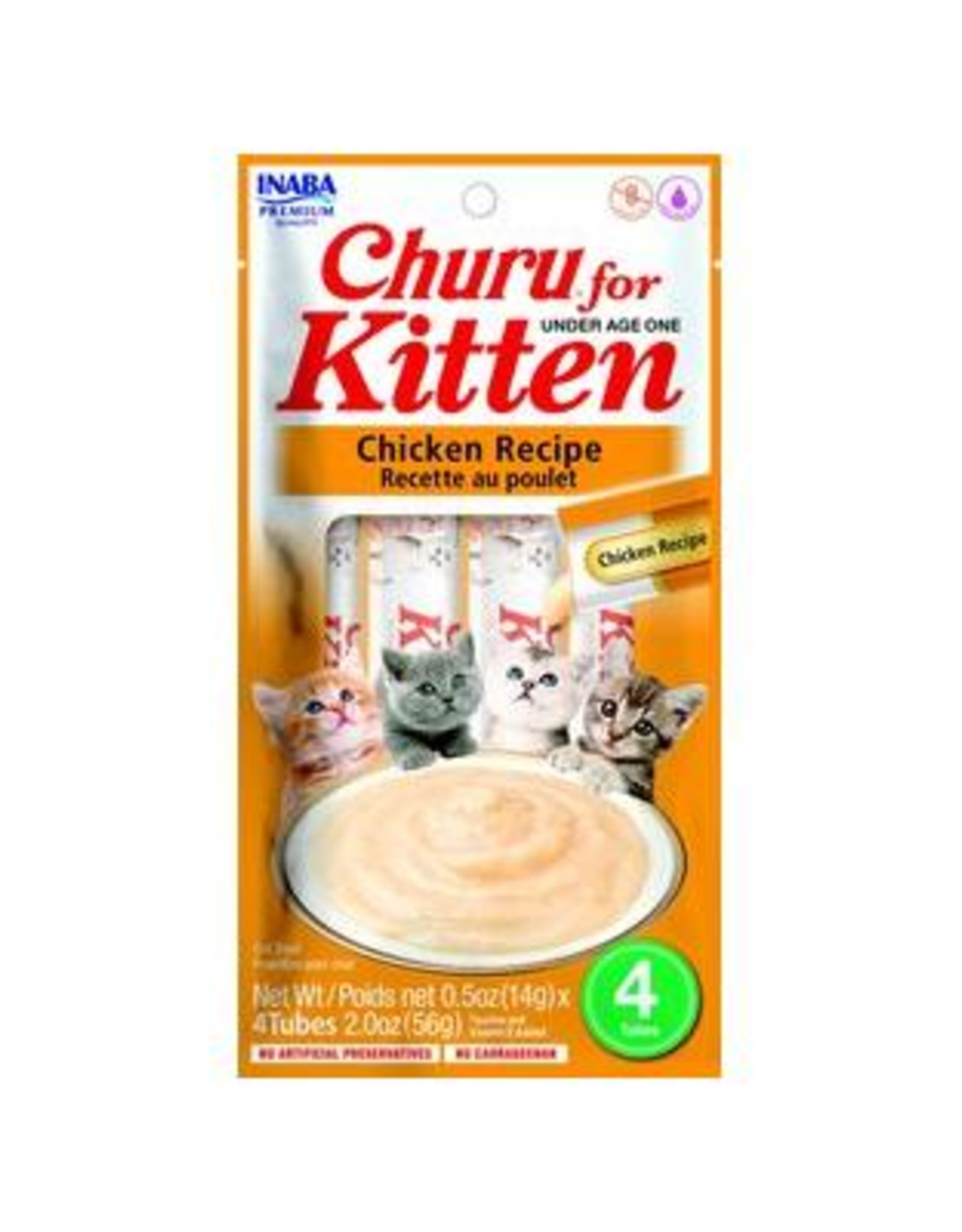 Inaba INABA Churu Kitten Purees Chicken Recipe Cat Treats 2 oz