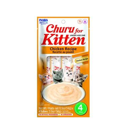 Inaba INABA Churu Kitten Purees Chicken Recipe Cat Treats 2 oz