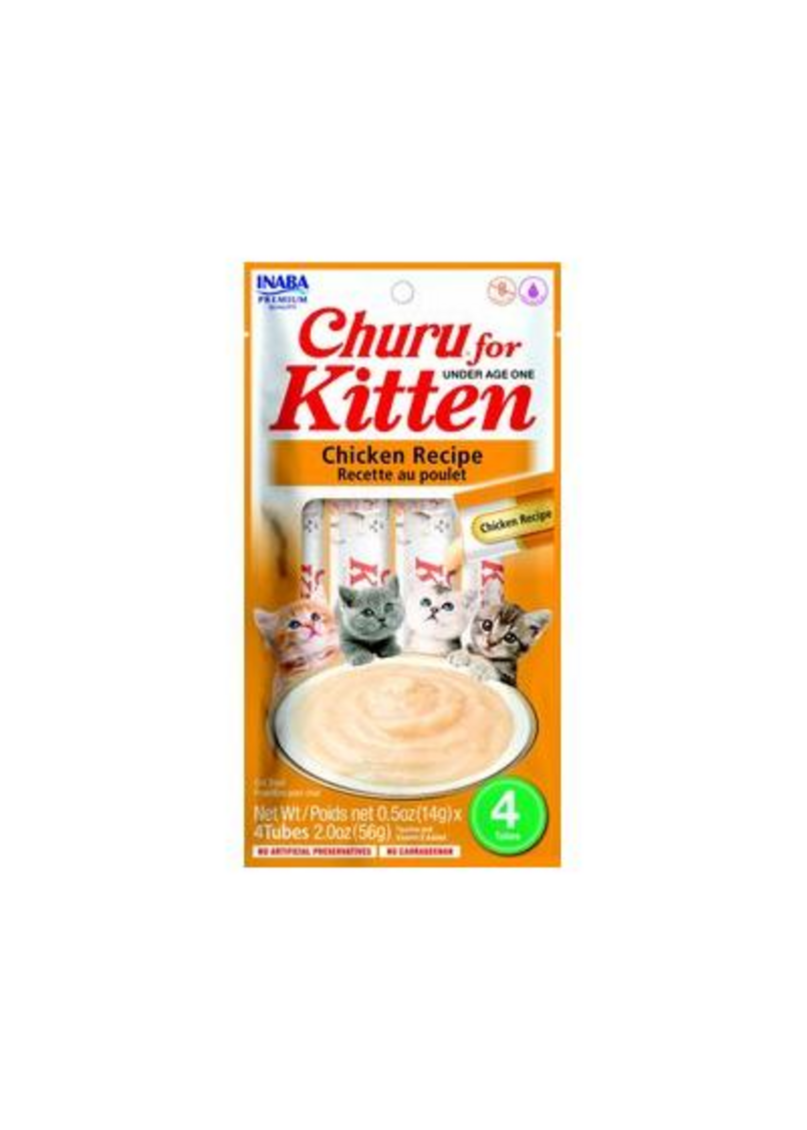 Inaba INABA Churu Kitten Purees Chicken Recipe Cat Treats 2 oz
