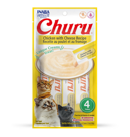 Inaba INABA Churu Creamy Cat Treat Chicken with Cheese 0.5 oz - 4 Tubes